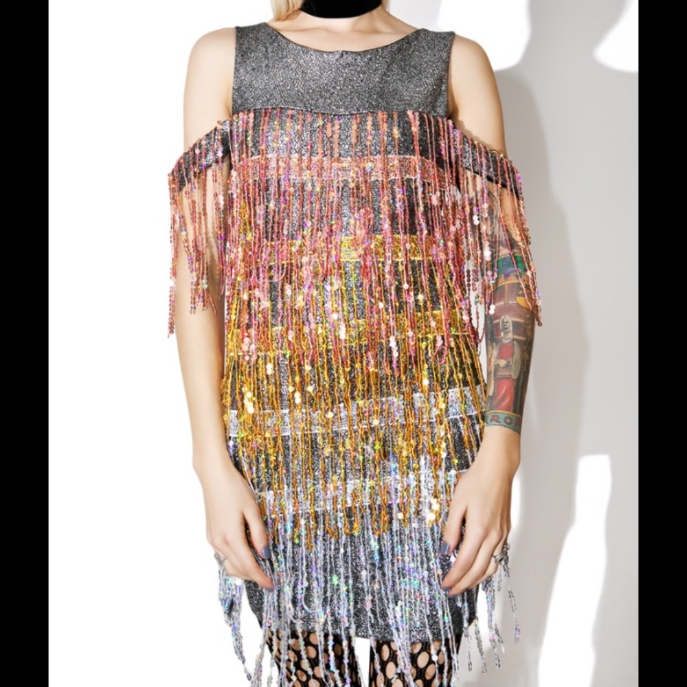 Jaded London Tassel Fringe Mini Dress